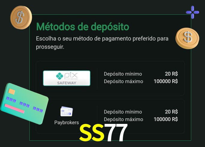 O cassino SS77 oferece uma grande variedade de métodos de pagamento